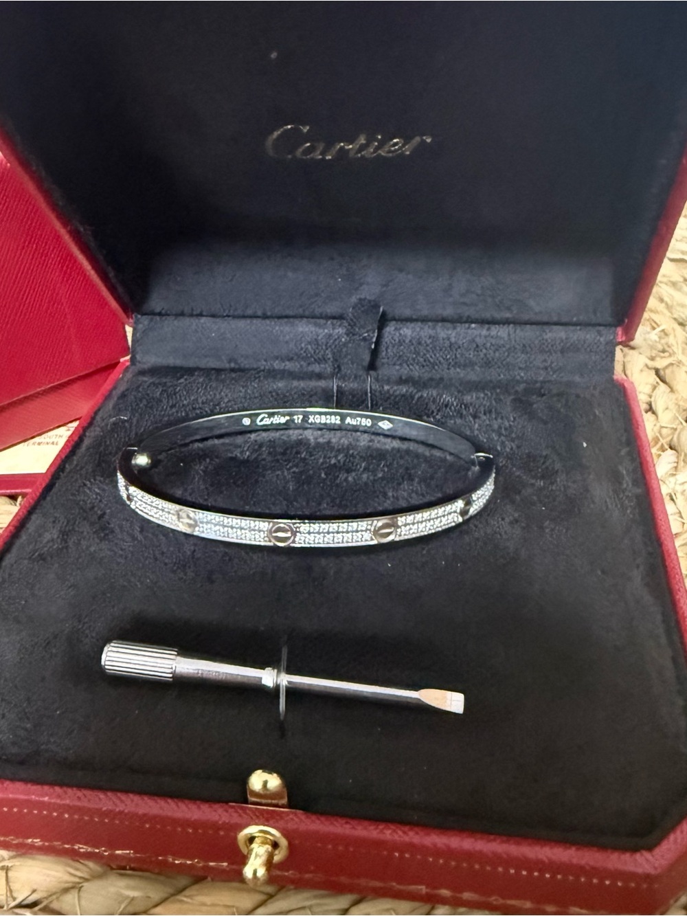 GOODCartier Black and Diamond Pave Love Bracelet